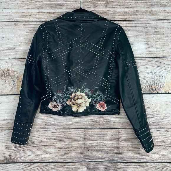 Blank NYC Faux Leather Rose Studded Jacket - Picture 10 of 14